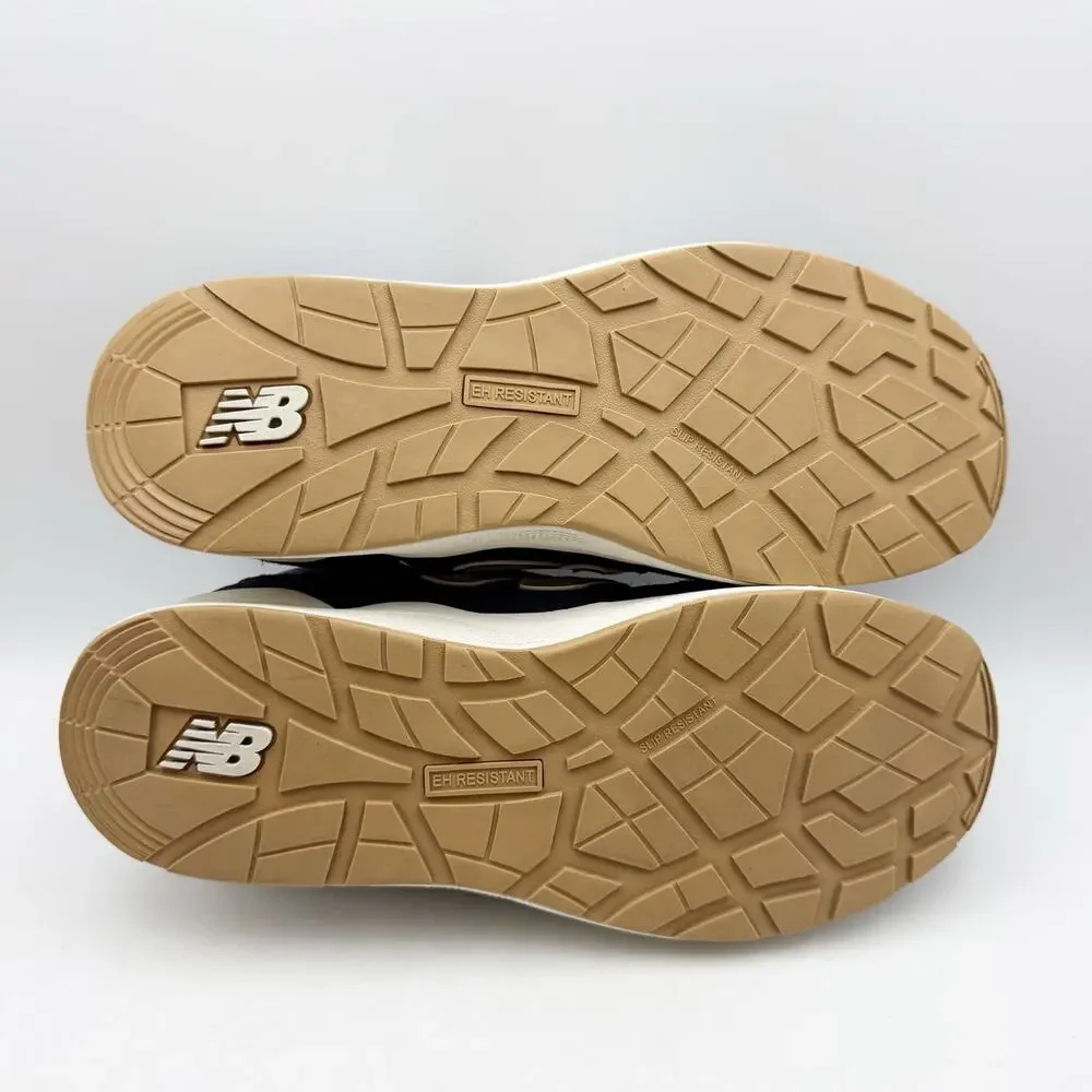 New Balance Mens Work Elite Lite Composite Toe Sneaker 9.5 Brown Blue Suede EUC